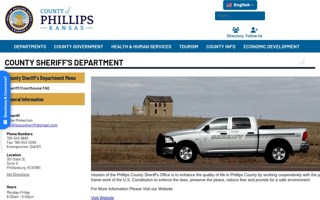 Phillips County Jail release records contact address phone and hours