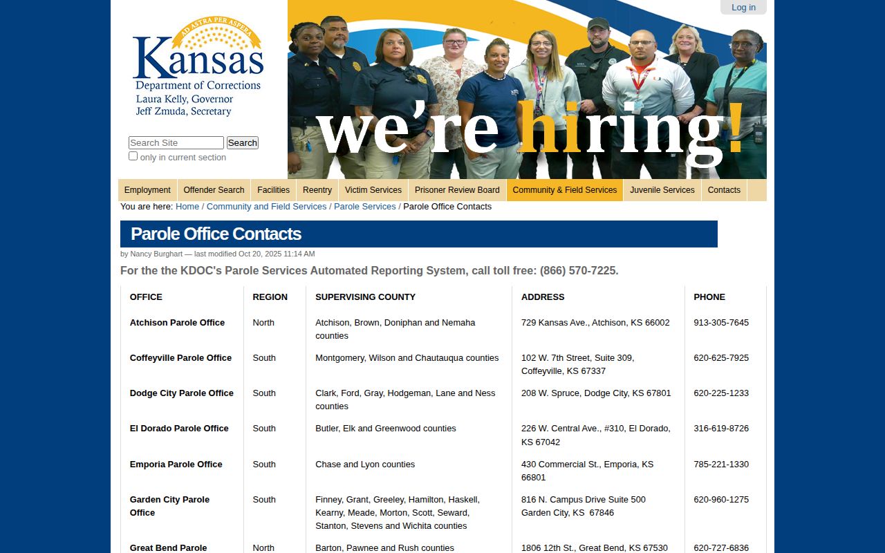 Phillips County parole and probation contact for northwest Kansas supervision